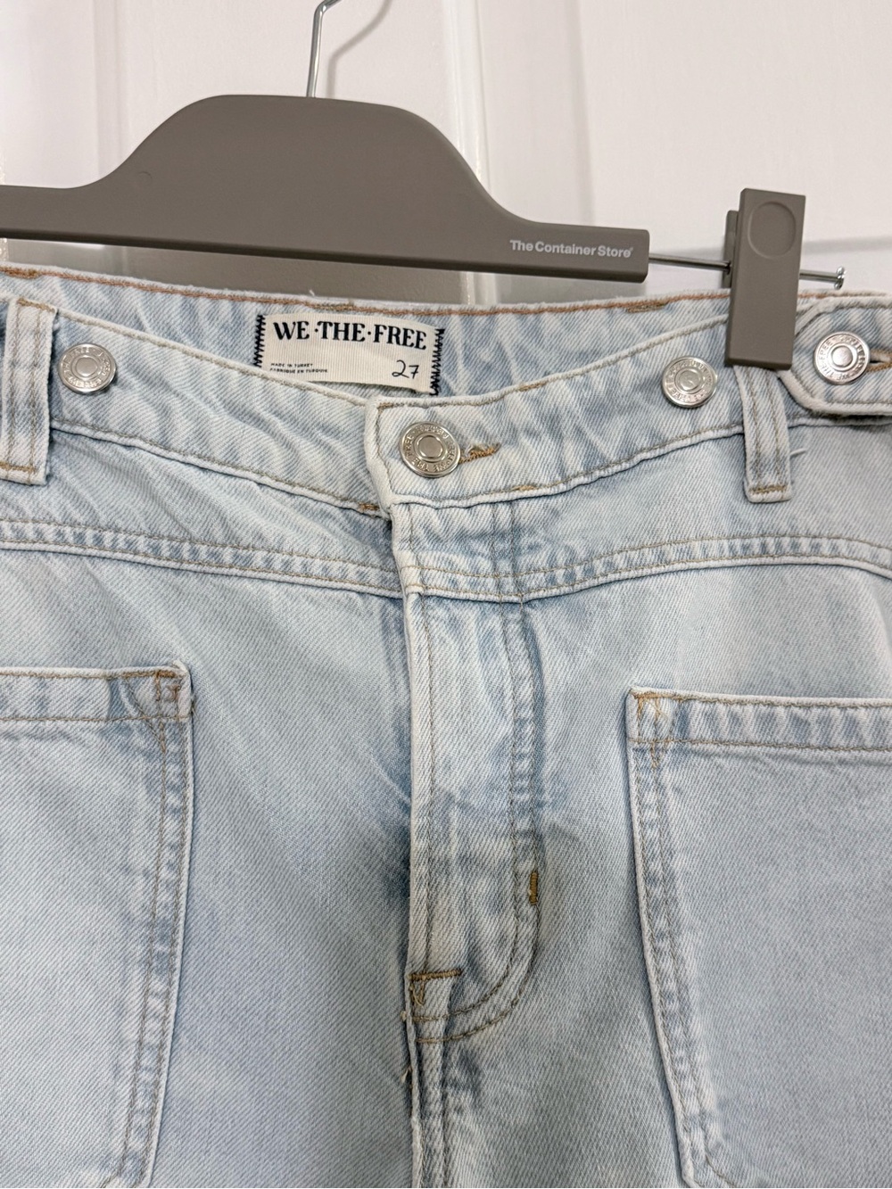 Free People Palmer Cuffed Pale Blue Wide-Leg Jeans 27 - Picture 7 of 10
